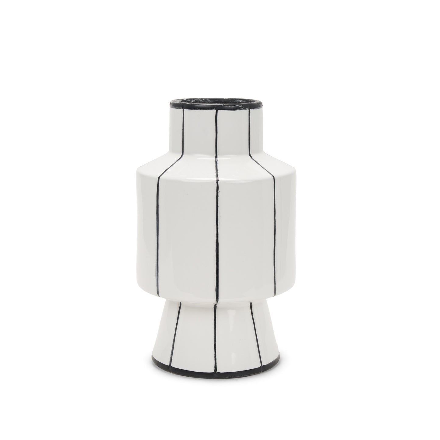 13" White Cylinder Ceramic Table Vase - Loft&Timber
