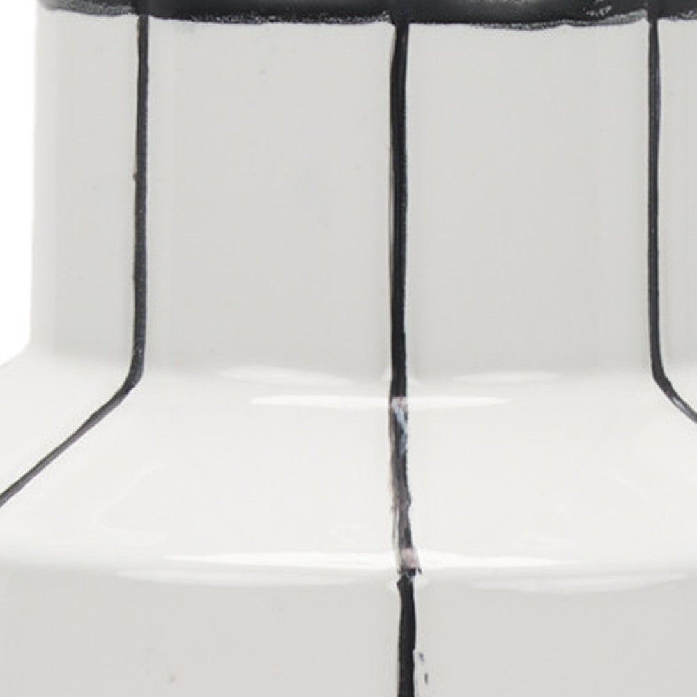 13" White Cylinder Ceramic Table Vase - Loft&Timber