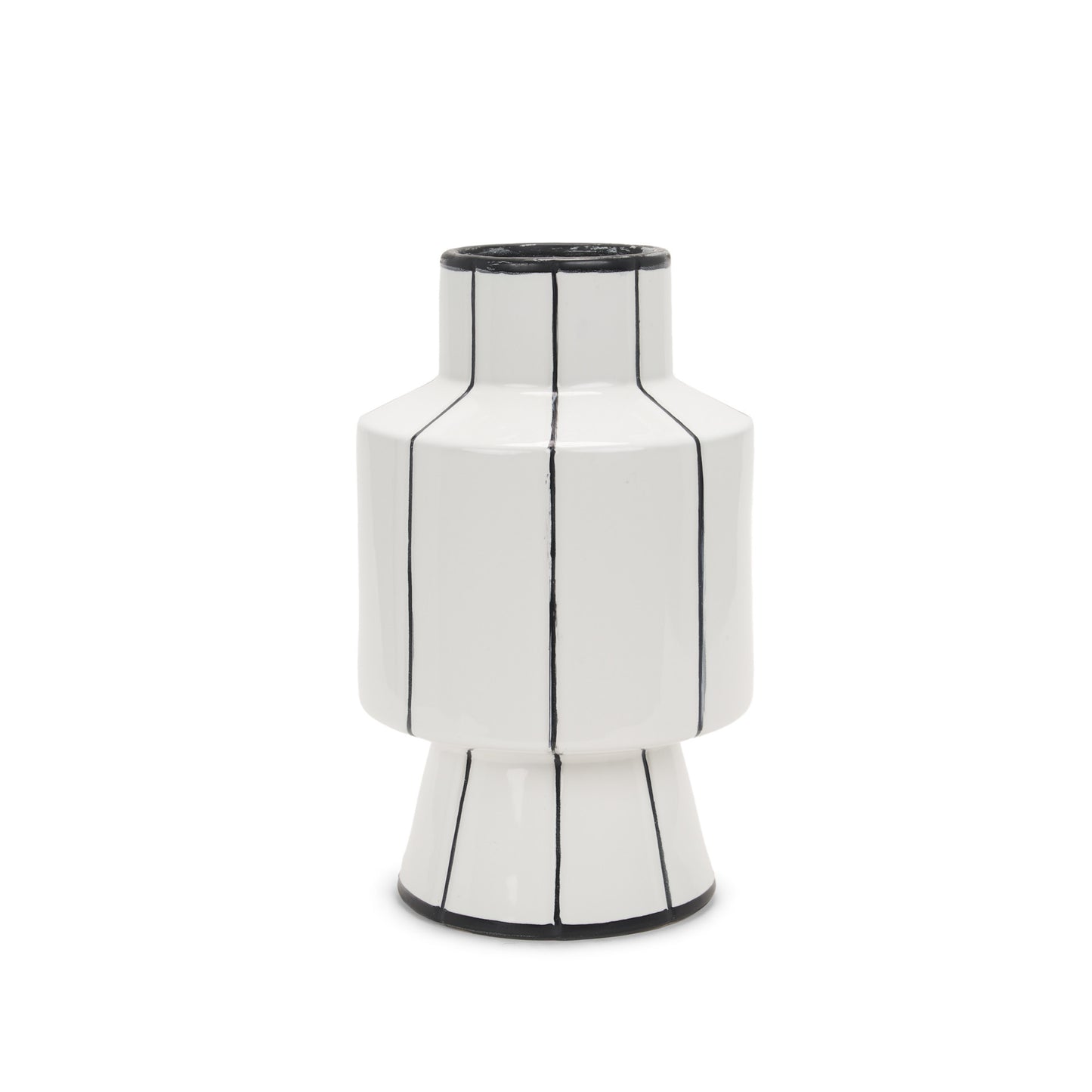 13" White Cylinder Ceramic Table Vase - Loft&Timber