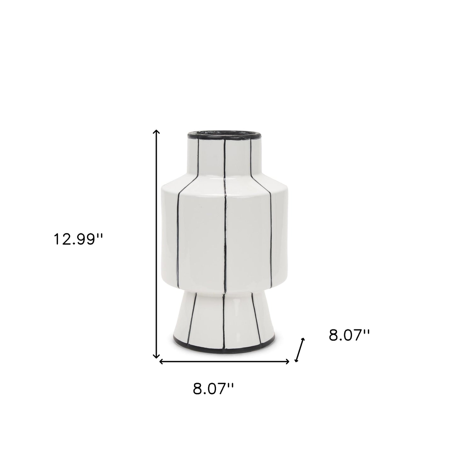 13" White Cylinder Ceramic Table Vase - Loft&Timber