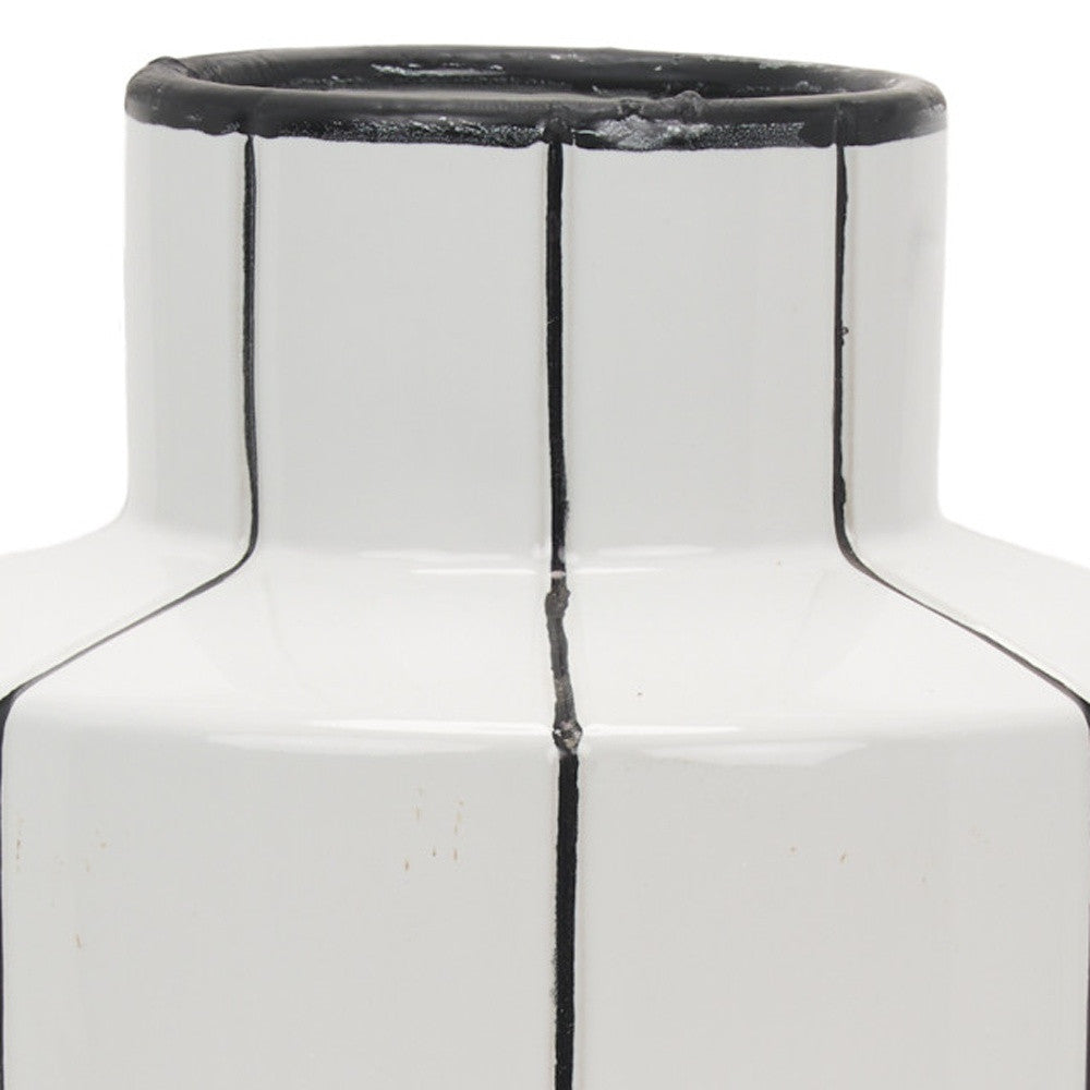 16" Black Cylinder Ceramic Table Vase - Loft&Timber