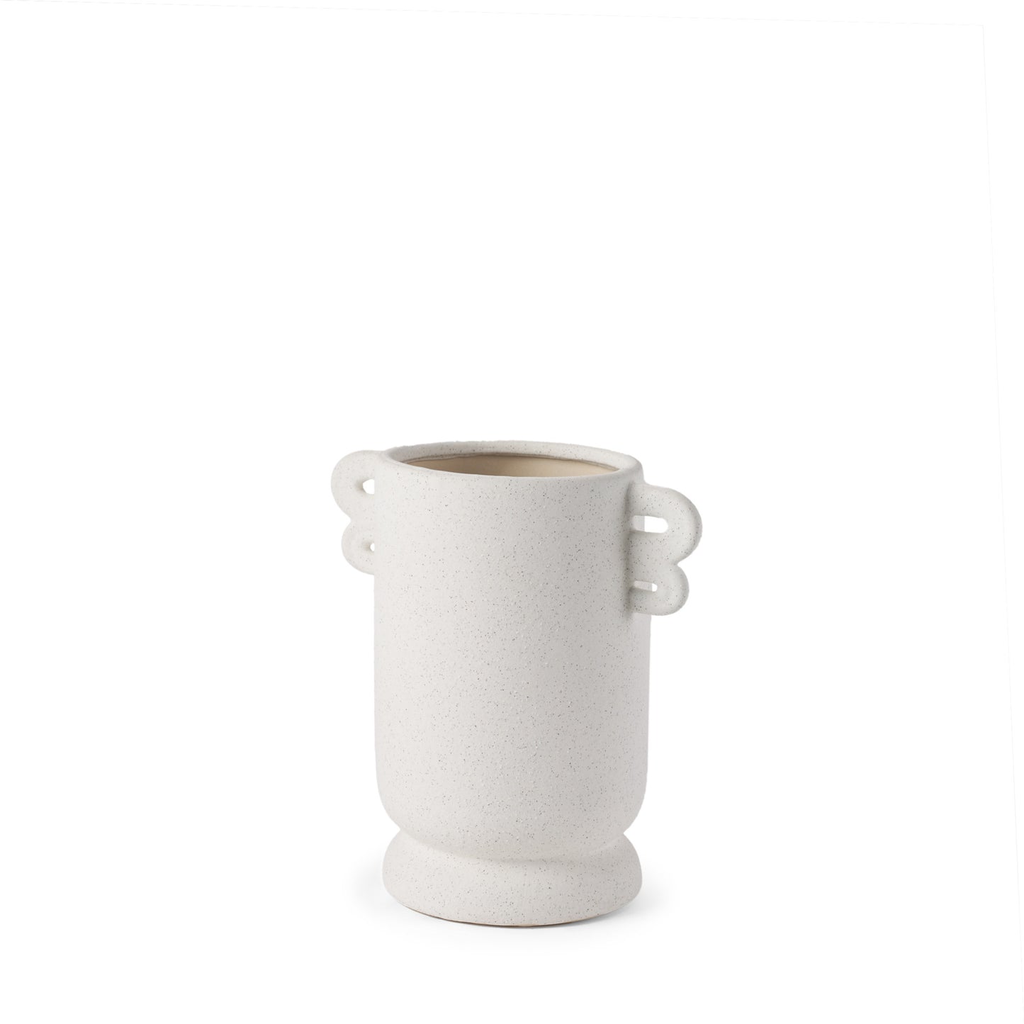 10" White Cylinder Ceramic Table Vase - Loft&Timber