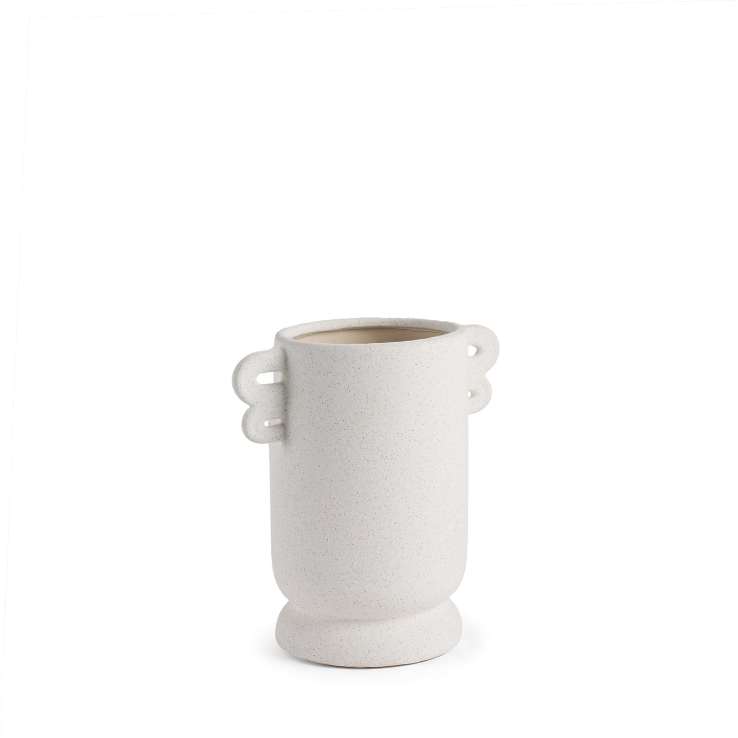 10" White Cylinder Ceramic Table Vase - Loft&Timber
