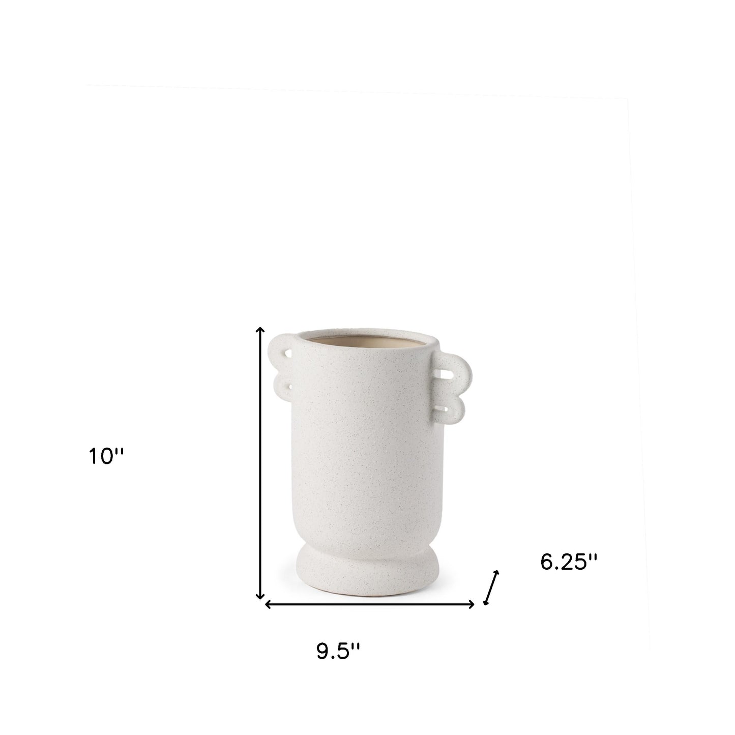10" White Cylinder Ceramic Table Vase - Loft&Timber