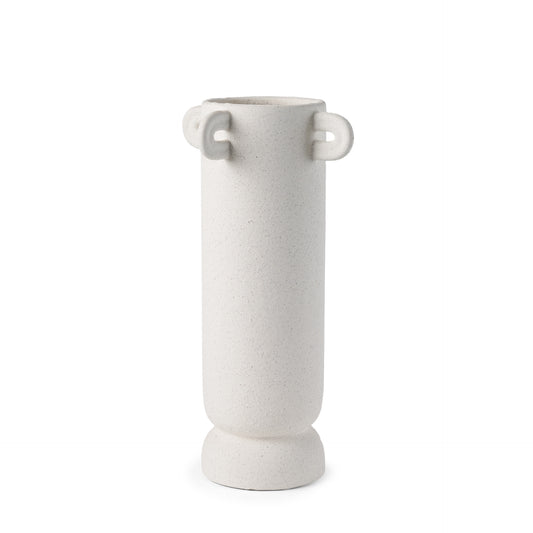 16" White Cylinder Ceramic Table Vase - Loft&Timber