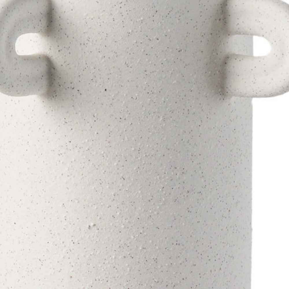 16" White Cylinder Ceramic Table Vase - Loft&Timber