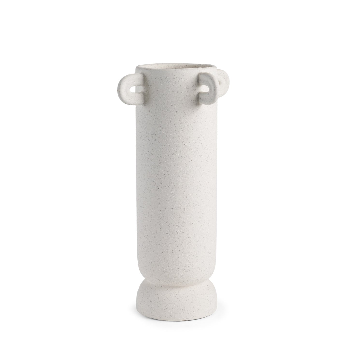 16" White Cylinder Ceramic Table Vase - Loft&Timber