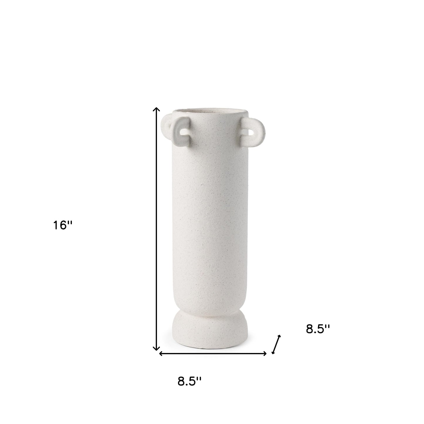 16" White Cylinder Ceramic Table Vase - Loft&Timber