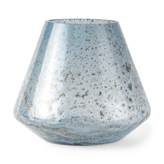 7" Blue Round Glass Table Vase - Loft&Timber