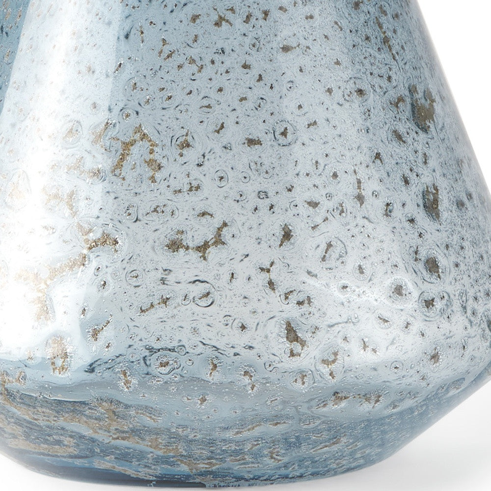 7" Blue Round Glass Table Vase - Loft&Timber