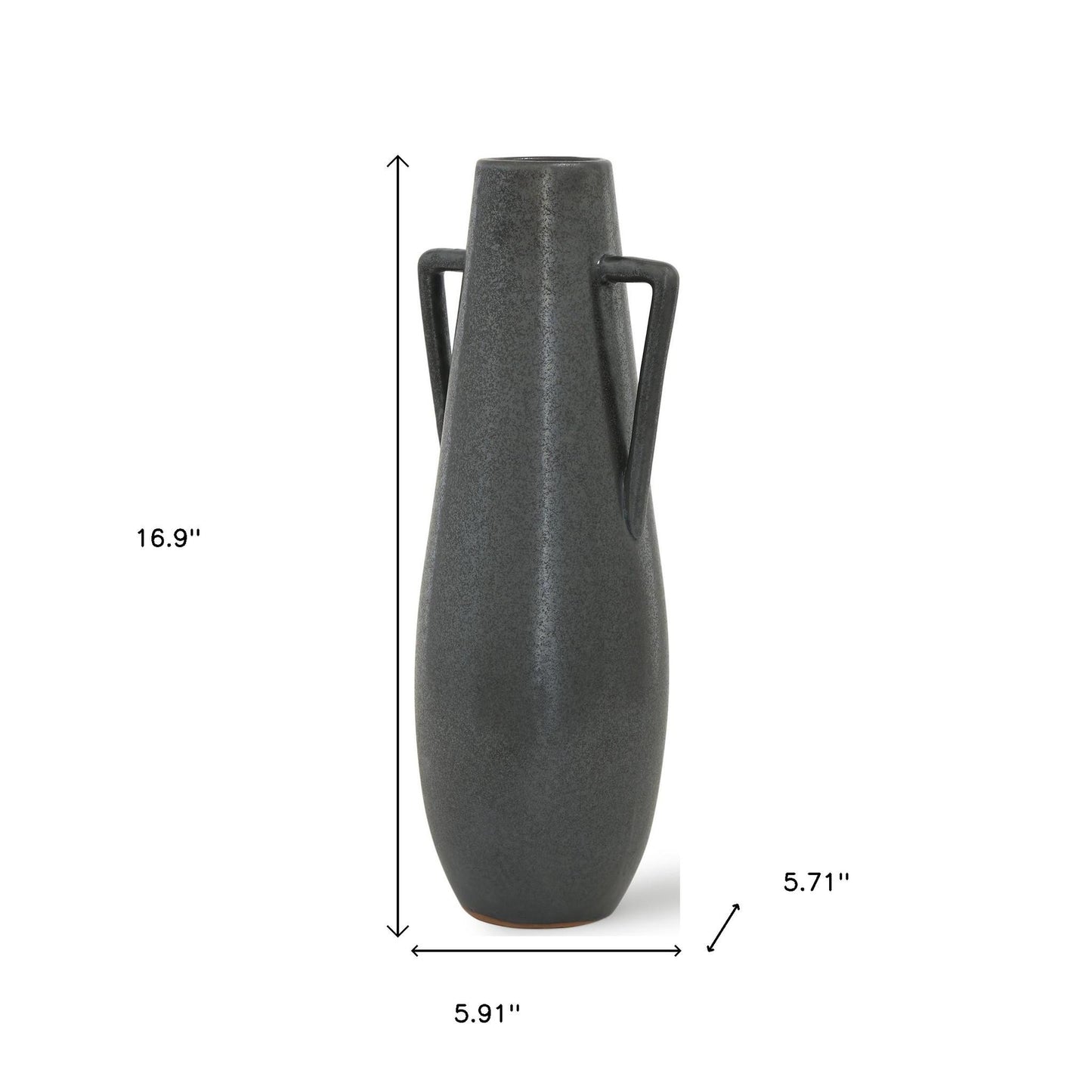 17" Gray Amphora Ceramic Table Vase - Loft&Timber