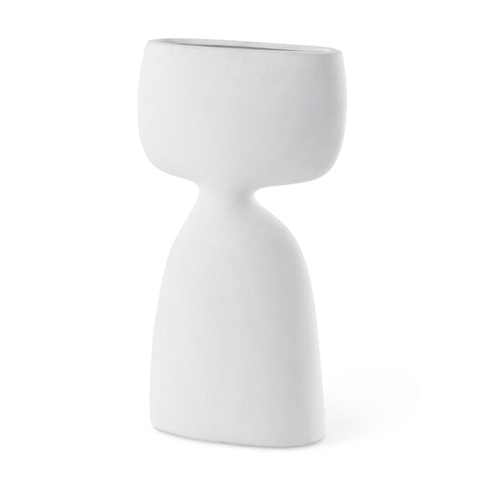 12" White Ceramic Table Vase - Loft&Timber