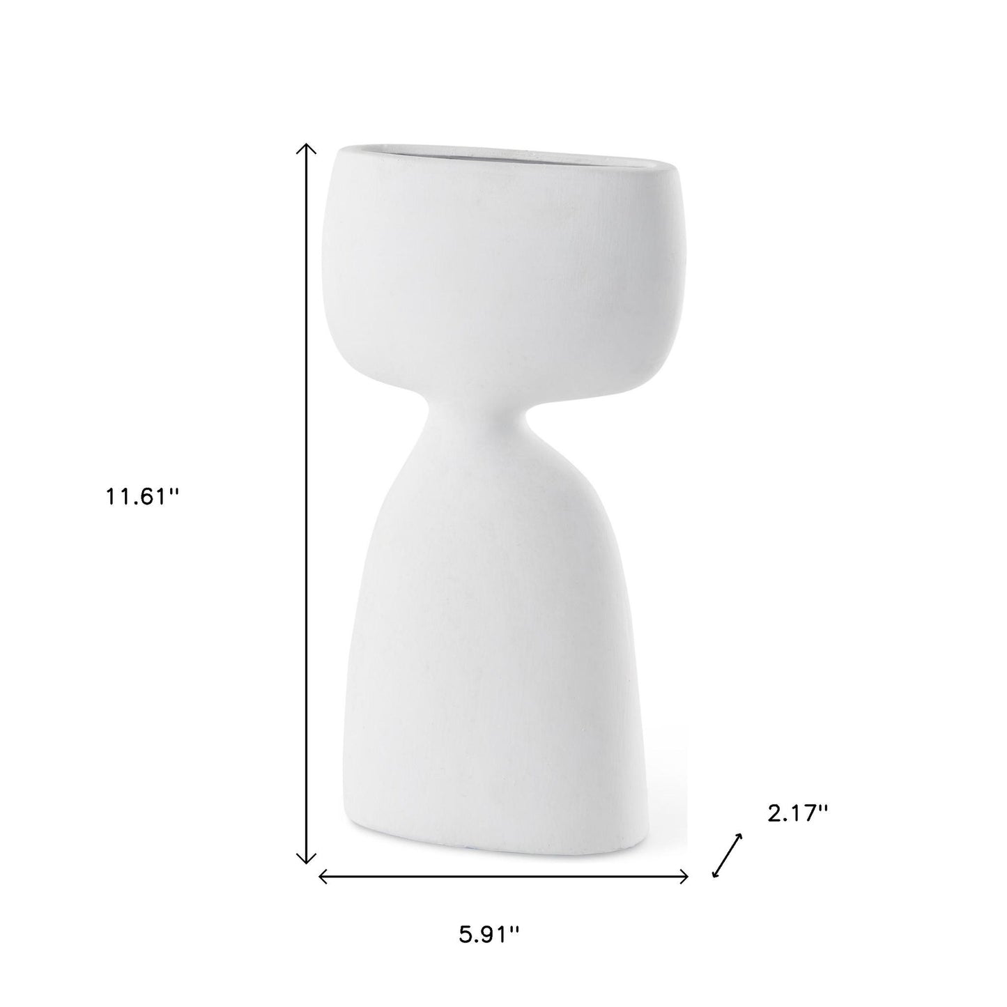 12" White Ceramic Table Vase - Loft&Timber