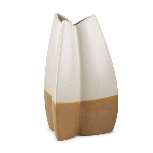 16" Cream Ceramic Table Vase - Loft&Timber