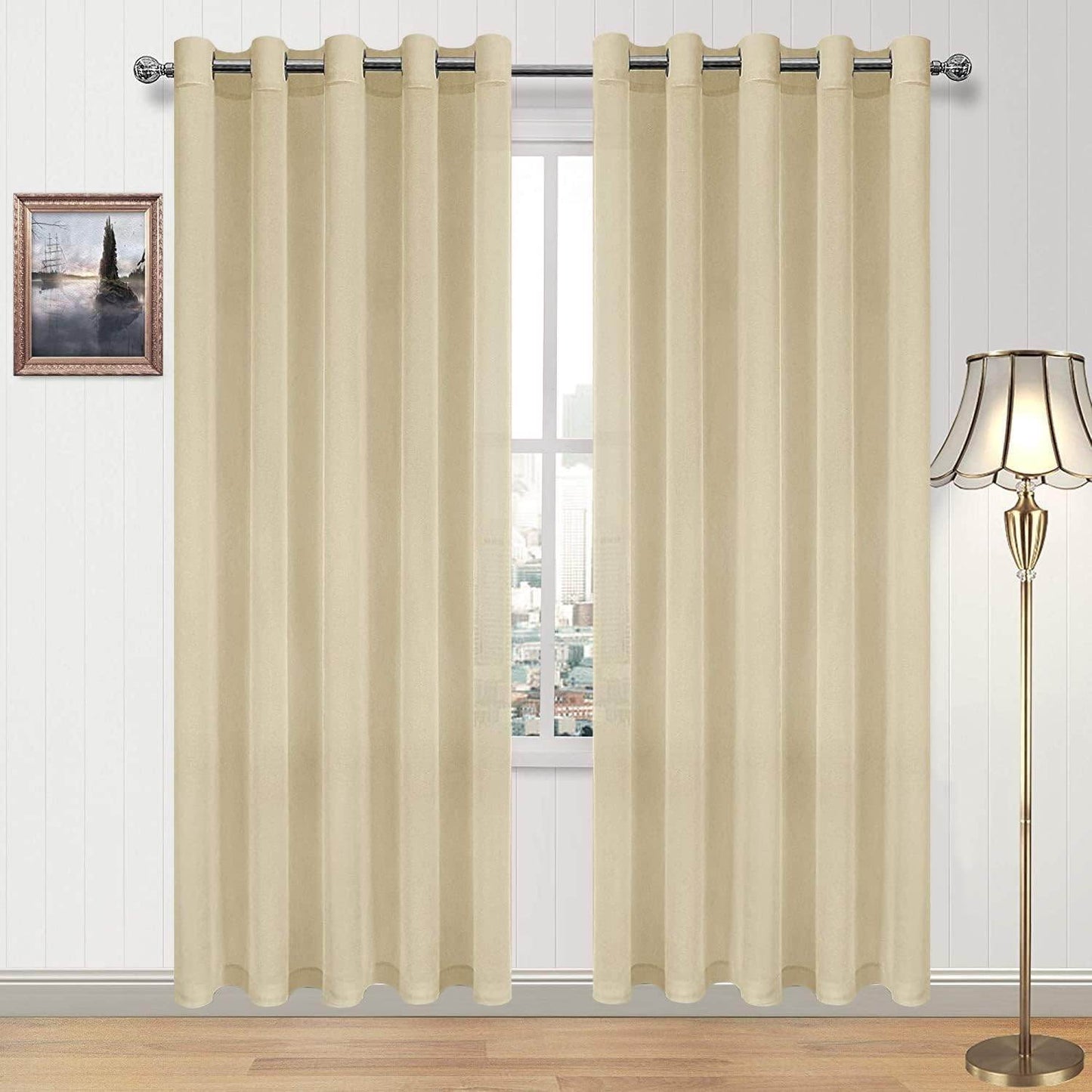 DWCN Faux Linen Sheer Curtains, Set of 2 Panels - Loft&Timber