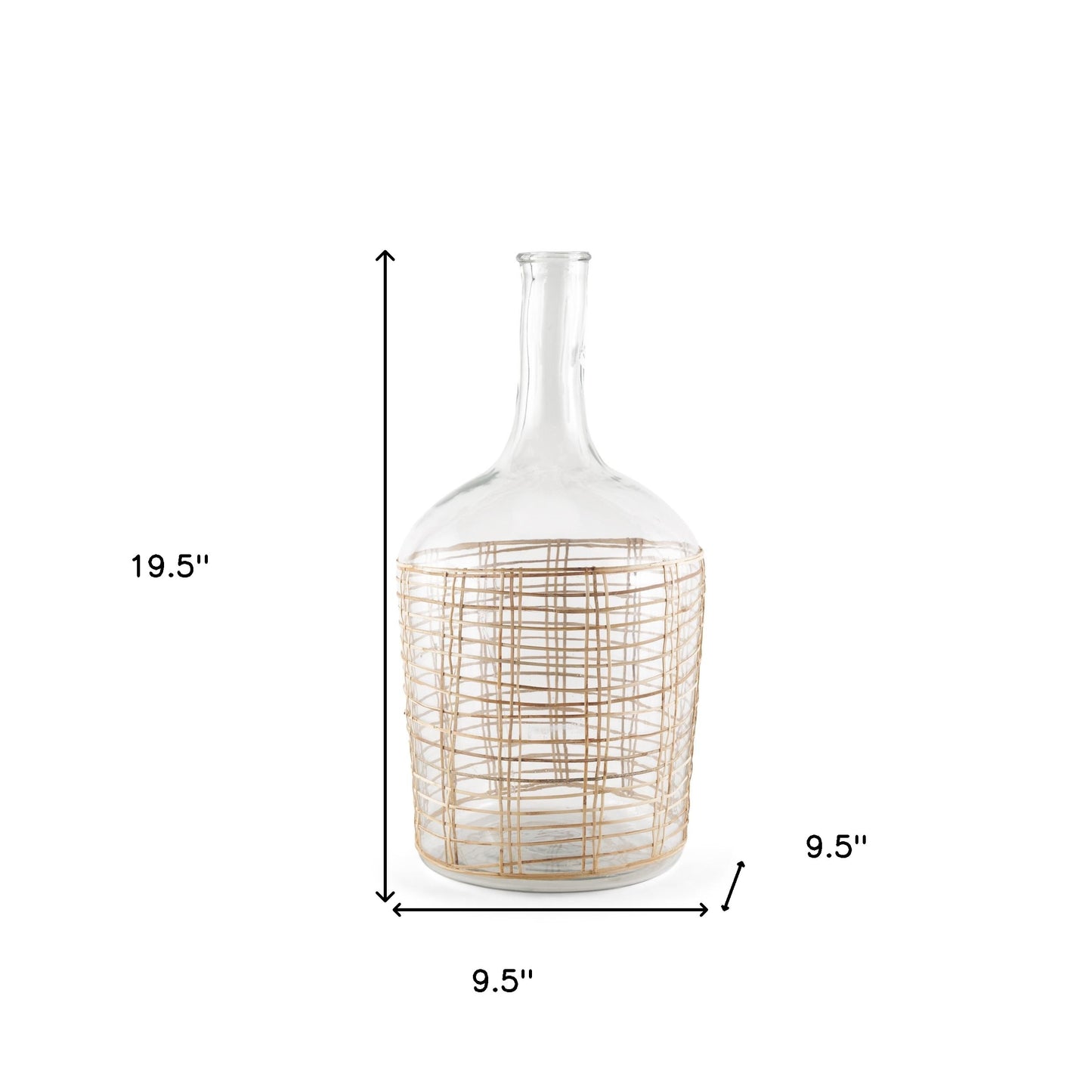 20" Clear Round Glass Floor Vase - Loft&Timber