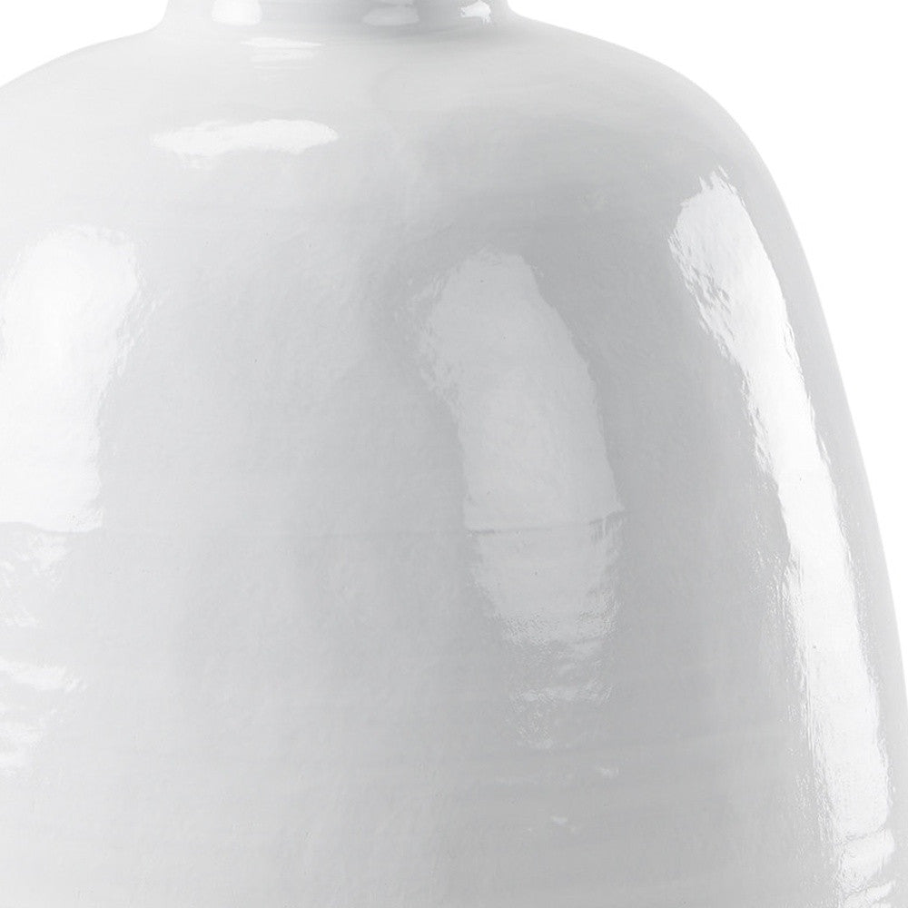 32" White Round Ceramic Floor Vase - Loft&Timber