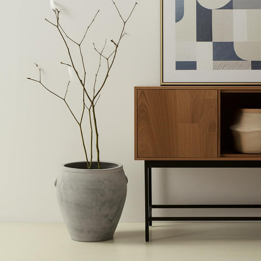 24" Gray Amphora Ceramic Floor Vase - Loft&Timber