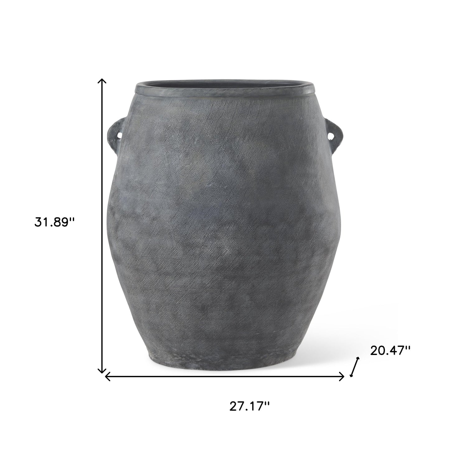 32" Gray Amphora Ceramic Floor Vase - Loft&Timber