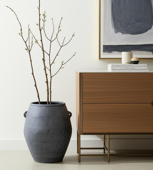 32" Gray Amphora Ceramic Floor Vase - Loft&Timber