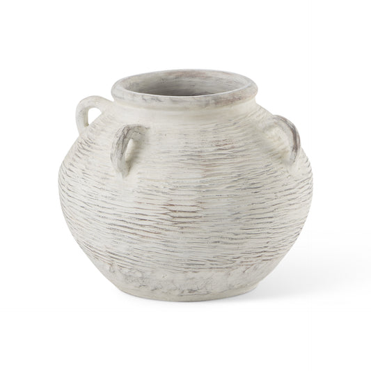 16" Cream Amphora Ceramic Floor Vase - Loft&Timber