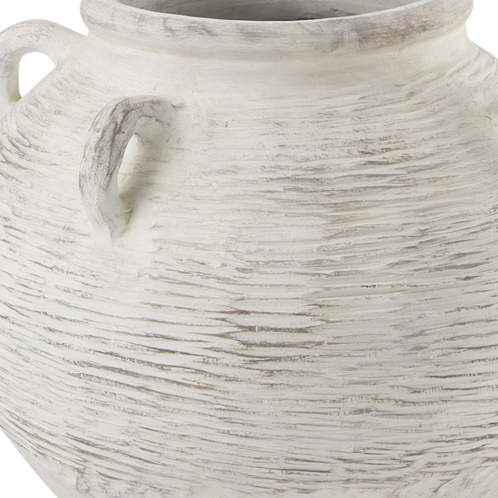 16" Cream Amphora Ceramic Floor Vase - Loft&Timber