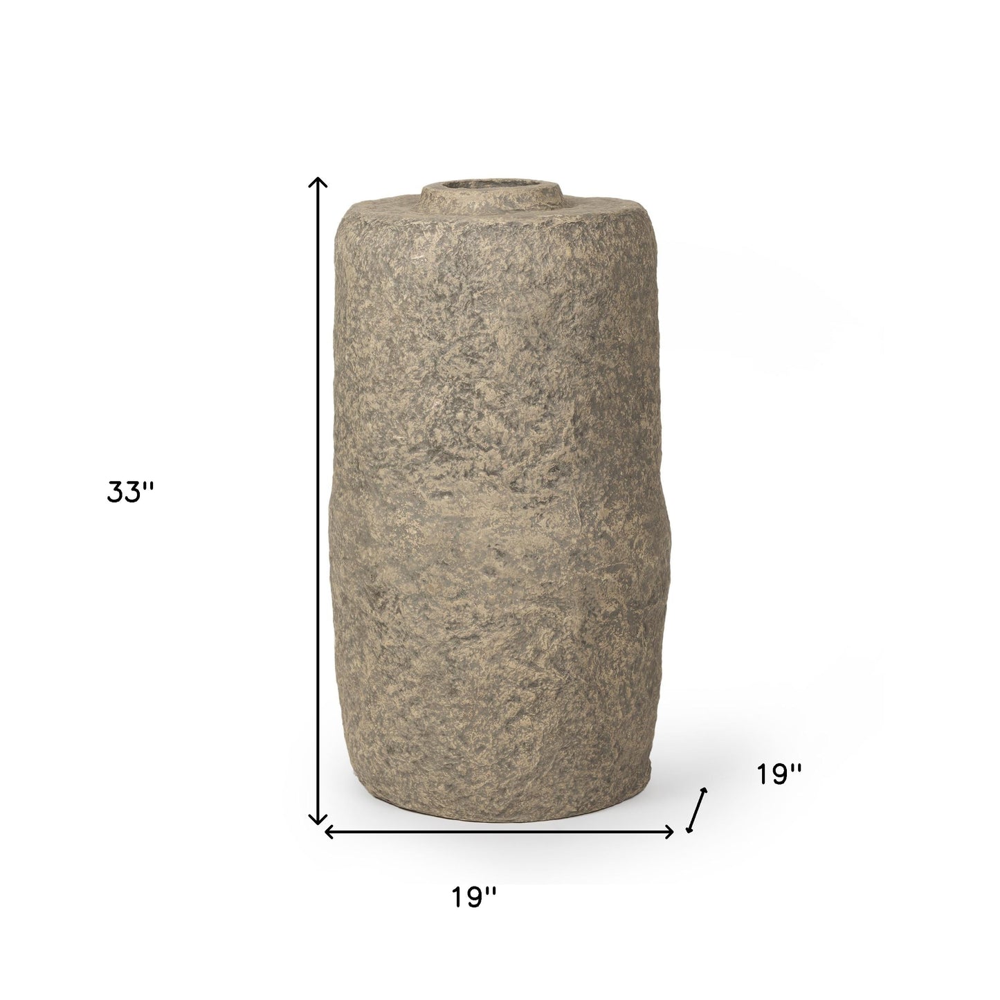 33" Gray Cylinder Ceramic Floor Vase - Loft&Timber