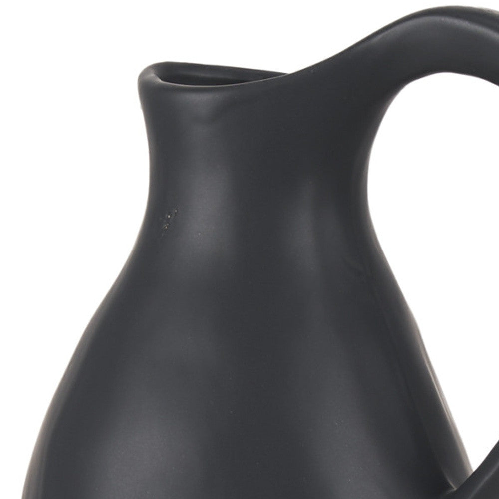 15" Black Bud Ceramic Jug Vase - Loft&Timber
