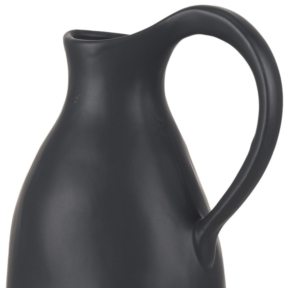 15" Black Bud Ceramic Jug Vase - Loft&Timber