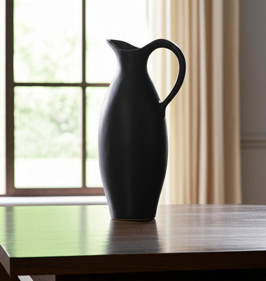 15" Black Bud Ceramic Jug Vase - Loft&Timber