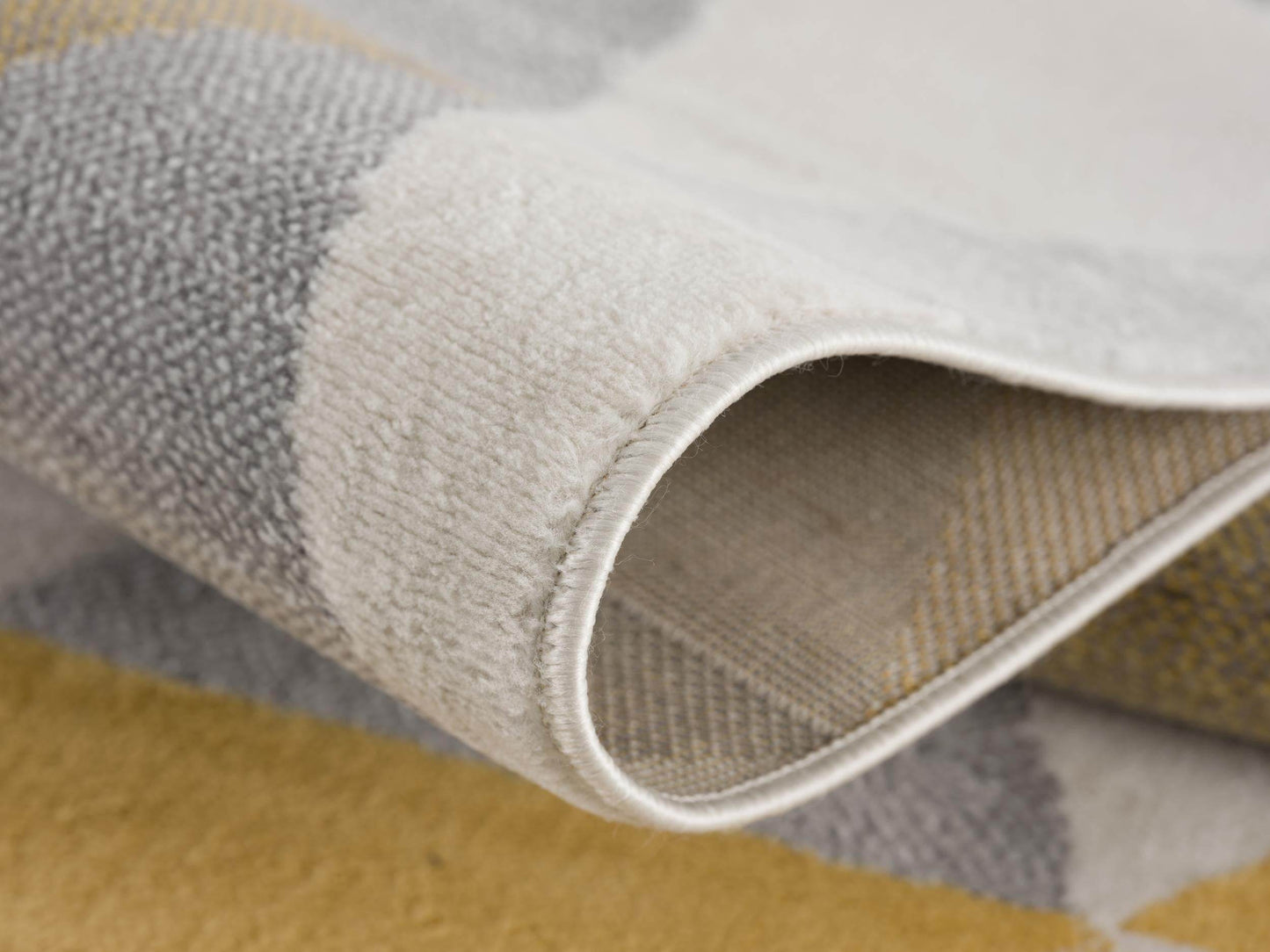 17' Runner Yellow Beige And Gray Geometric Runner Rug - Loft&Timber