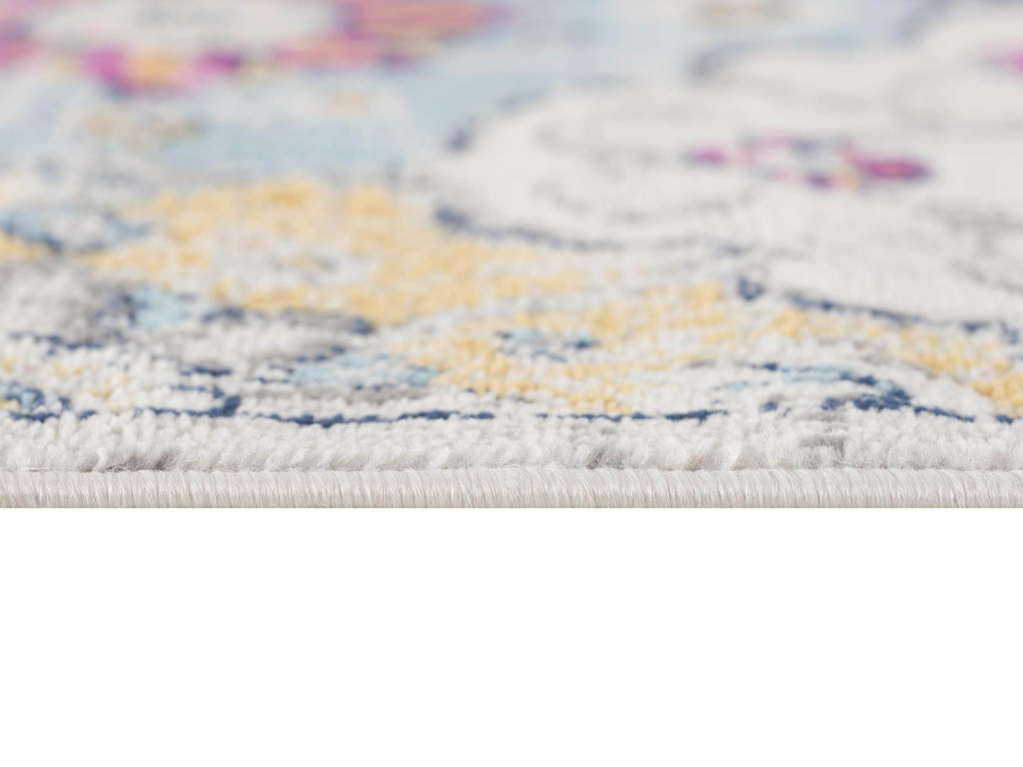 17' Runner Rust Gray And Sky Blue Floral Runner Rug - Loft&Timber