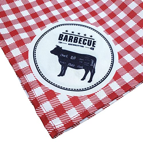 Charlo's Cloth Napkins Set of 4 Red Barbecue II 16" by 16" - Red - Loft&Timber