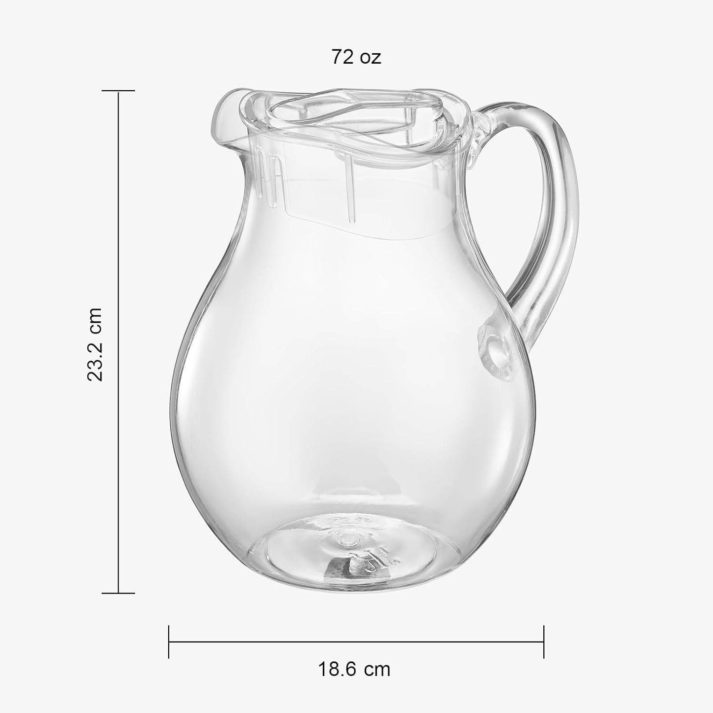 Unbreakable Acrylic Beverage Pitcher with Lid (72 oz) - Loft&Timber