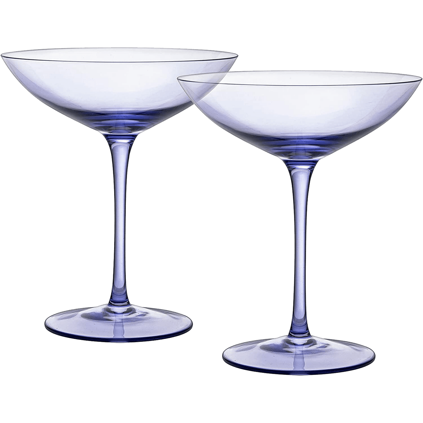 Champagne Coupes 12oz by The Wine Savant - Colorful Champagne Glasses, Prosecco, Mimosa Glasses Set, Cocktail Glass Set, Bar Glassware Luster Glasses (2, Lavender) - Loft&Timber