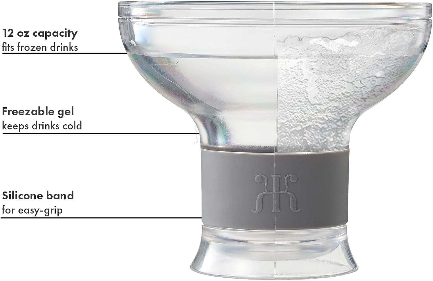 Frozen Margarita & Cocktail Chiller Glasses | Set of 4 | 12 OZ Unbreakable Tritan Acrylic - Loft&Timber