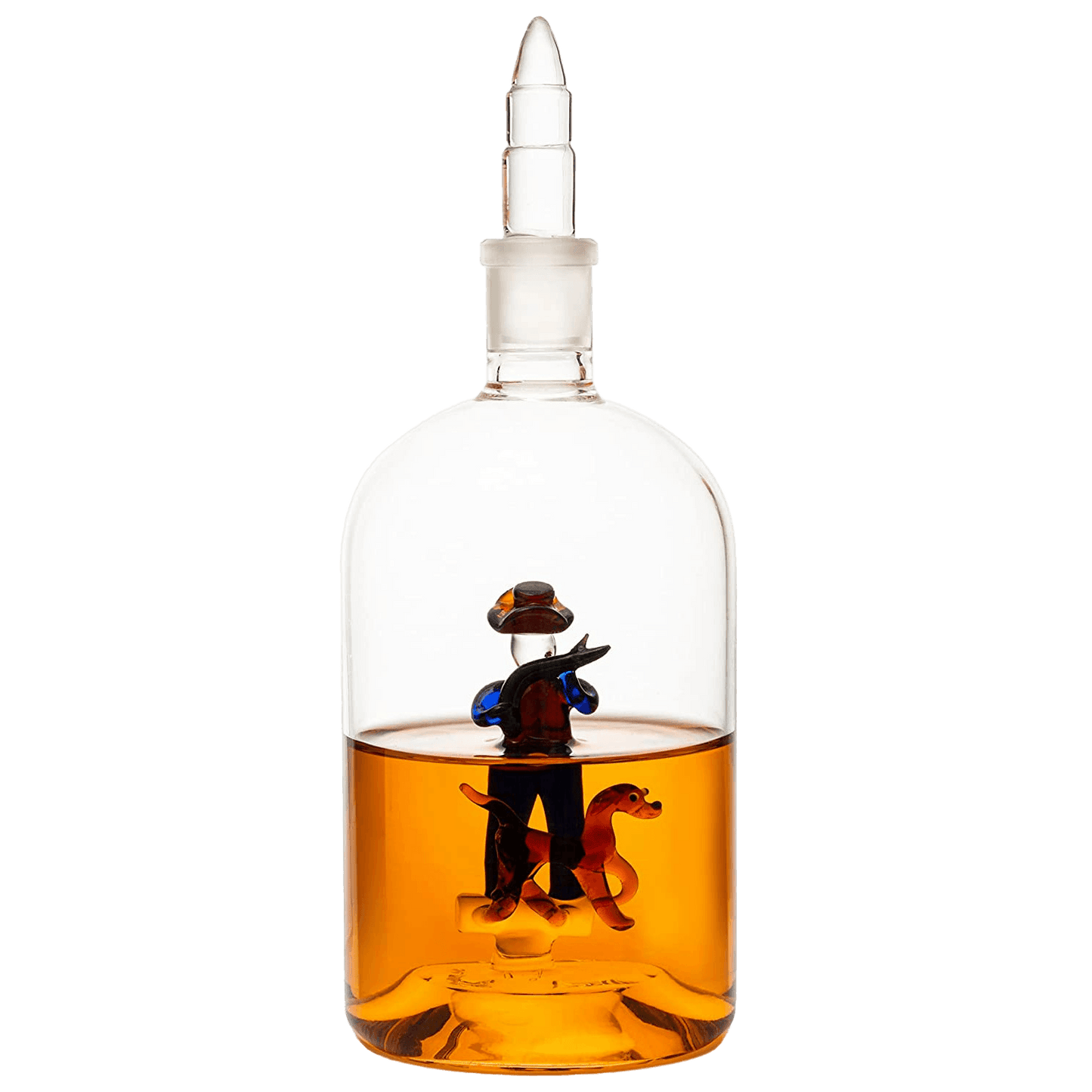Wine & Whiskey Decanter, Hunting Gifts, Hunter with Dog - 750ml Decanter Bourbon Scotch Unique Gift for Him - Gamebirds Game - Hunter's Cowboy Decanter, Western Style Decanter, Gift Glassware - Loft&Timber