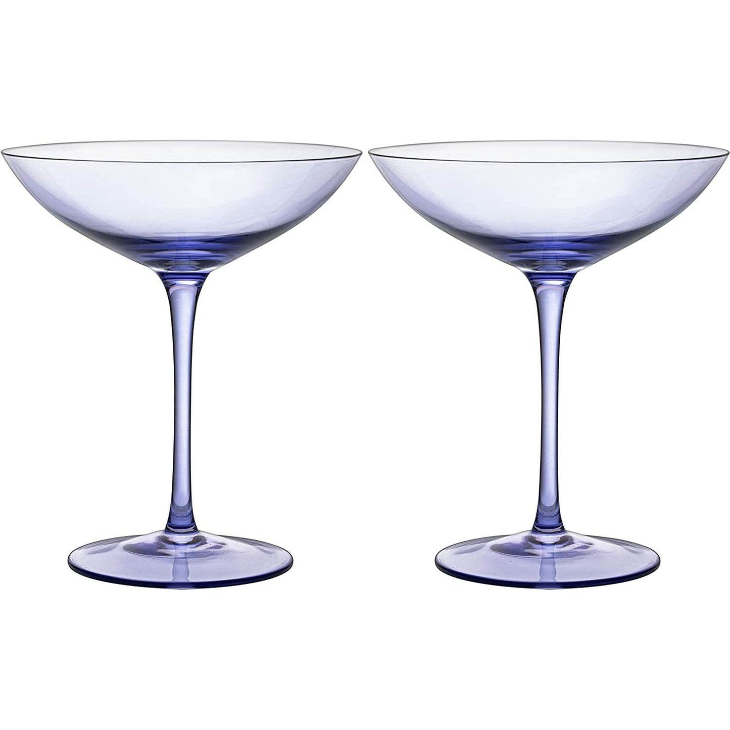 Champagne Coupes 12oz by The Wine Savant - Colorful Champagne Glasses, Prosecco, Mimosa Glasses Set, Cocktail Glass Set, Bar Glassware Luster Glasses (2, Lavender) - Loft&Timber