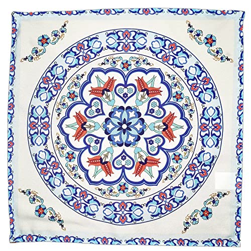 Charlo's Cloth Napkins Set of 4 Beautiful Mandala 16" by 16" Dining Table Reusable Washable Blue - Loft&Timber