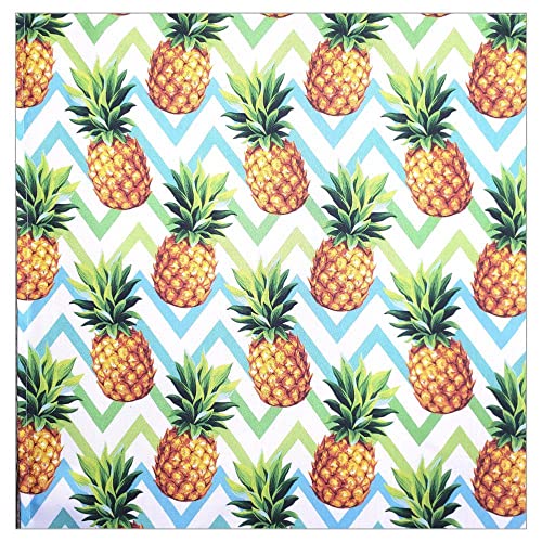 Charlo's Cloth Napkins Set of 4 Pineapple Zigzag 16" by 16" - Green - Loft&Timber