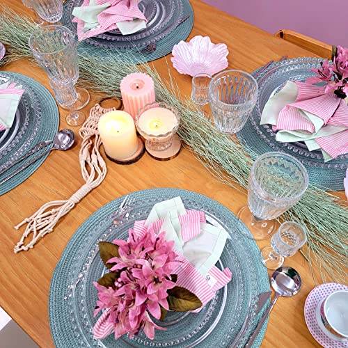 Maison Charlo Set of 4 Rose Pink Lilies Flower Celebration Napkin Rings - Loft&Timber