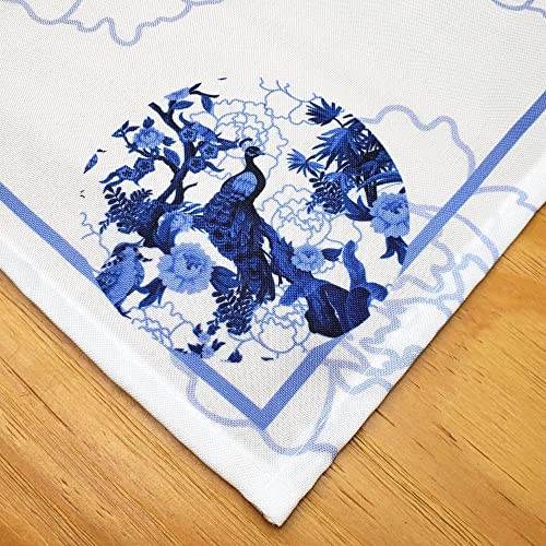 Charlo's Cloth Napkins Set of 4 Peacock 16" by 16" - Blue - Loft&Timber