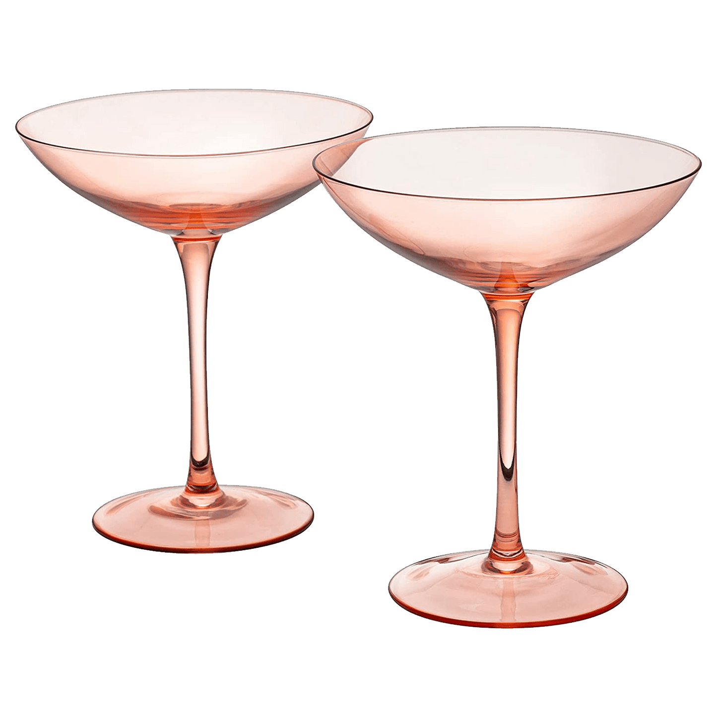 The Wine Savant Champagne Coupes 12oz Colorful Champagne Glasses, Prosecco, Mimosa Glasses Set, Cocktail Glass Set, Bar Glassware Luster Glasses (2, Orange) - Loft&Timber