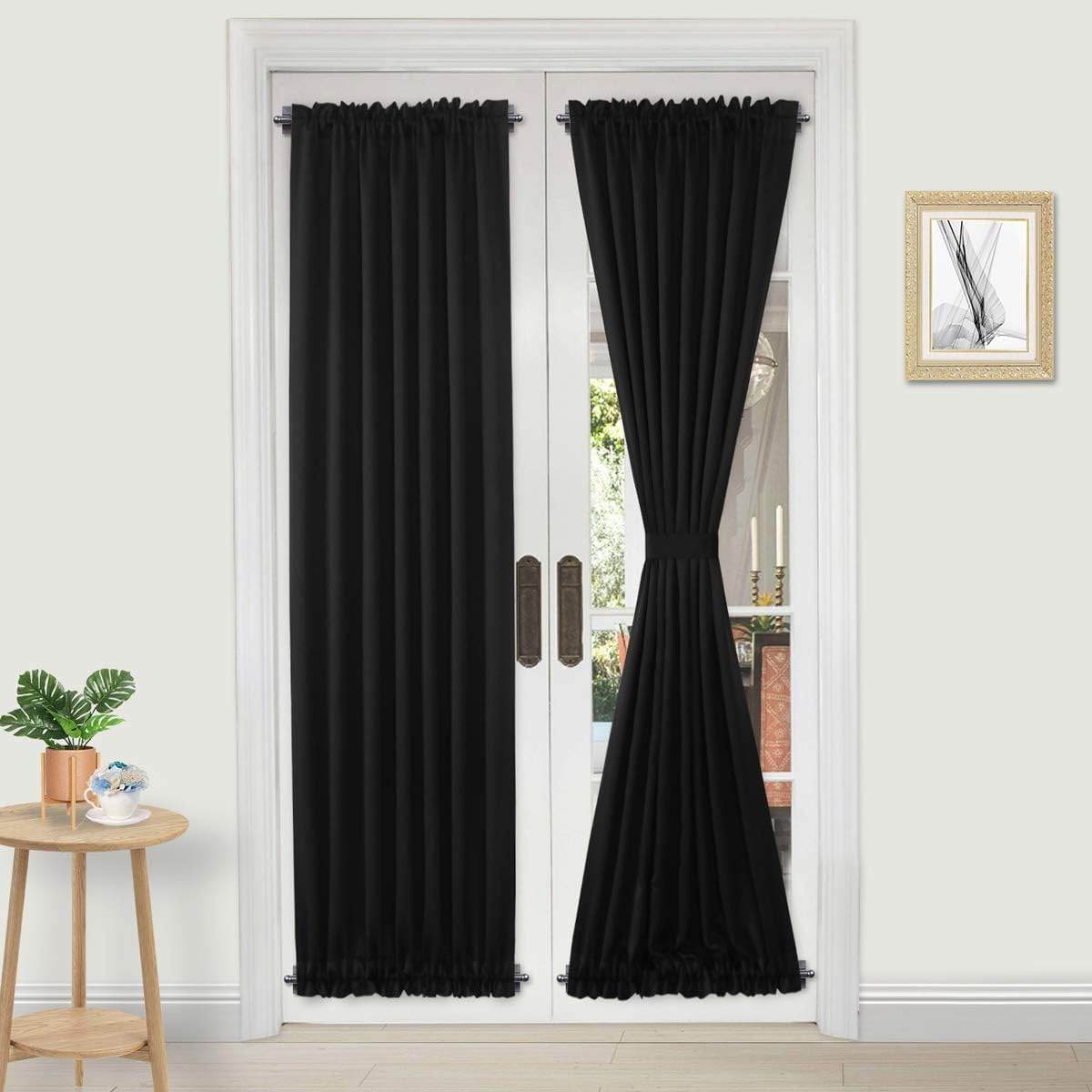 Custom Curtains: French Blackout Door Curtains, 1 Curtain Panel - Loft&Timber
