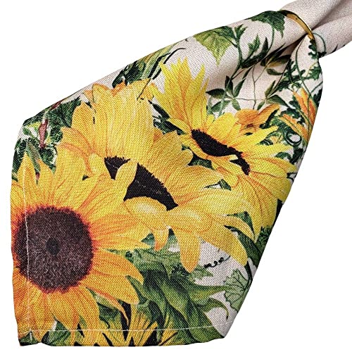 Charlo's Cloth Napkins Set of 4 SunFlower 16" by 16" - Yellow - Loft&Timber