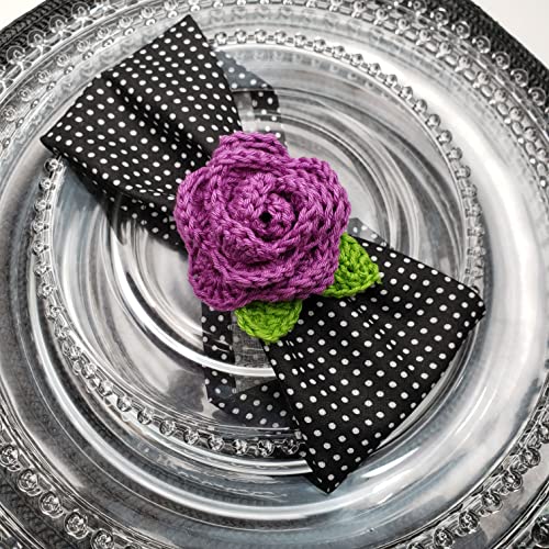 Charlo's Set of 4 Black Polka Dot 100% Cotton Cloth Napkins 15" by 15" Washable Reusable - Loft&Timber