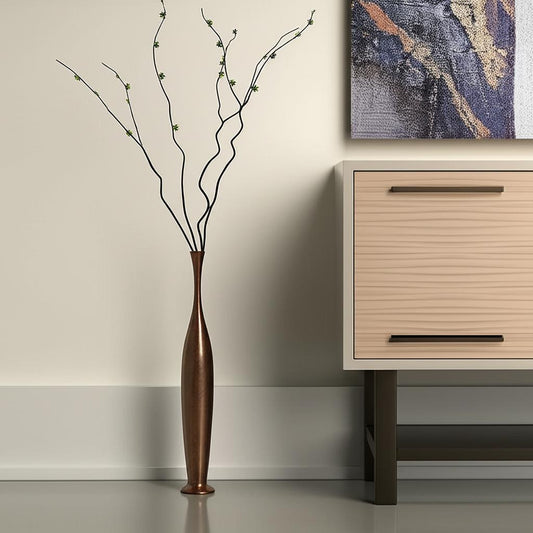 41" Burnished Brown Aluminum Floor Vase - Loft&Timber