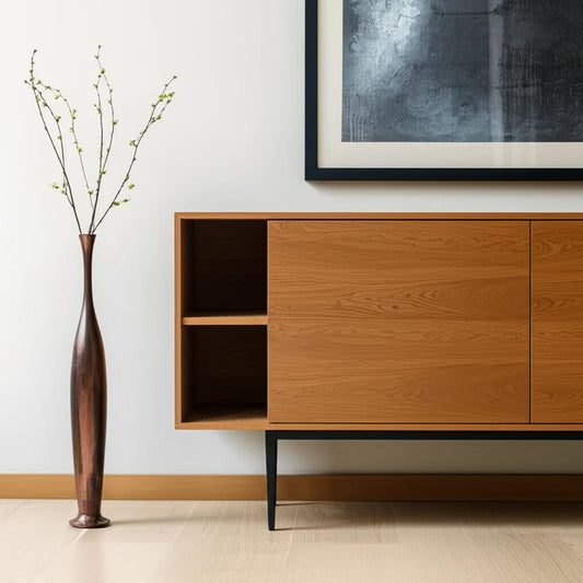 41" Burnished Brown Aluminum Floor Vase - Loft&Timber