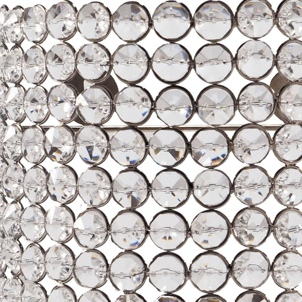 8" Clear And Silver Bejeweled Crystal Wall Sconce Candle Holder - Loft&Timber