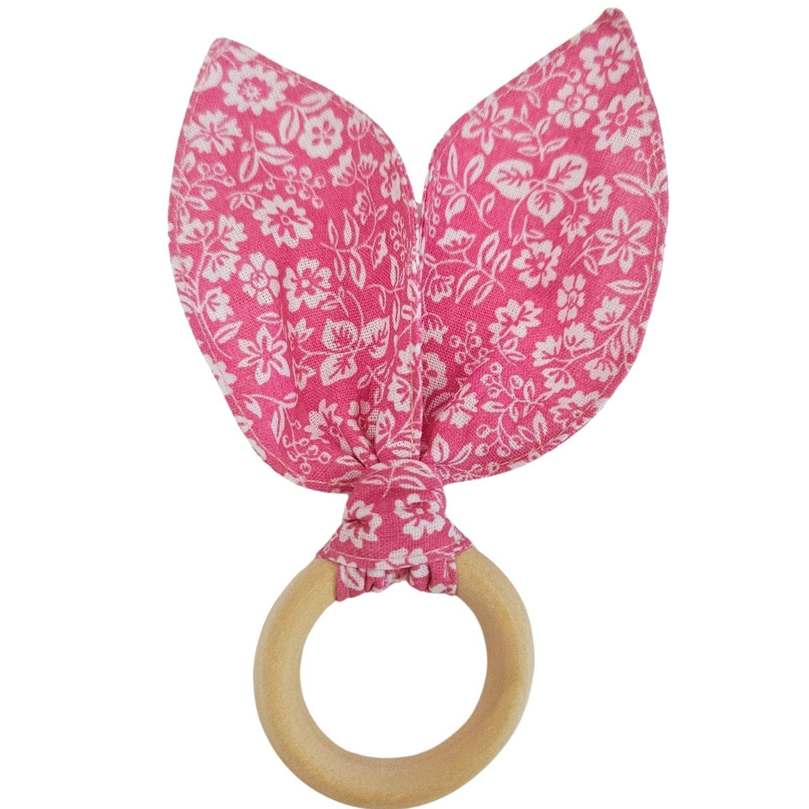 Maison Charlo | Easter Set of 4 Floral Pink White Bunny Ears Napkin Rings | Dining Table Decor - Loft&Timber